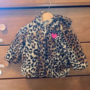 Faux fur cheetah print jacket